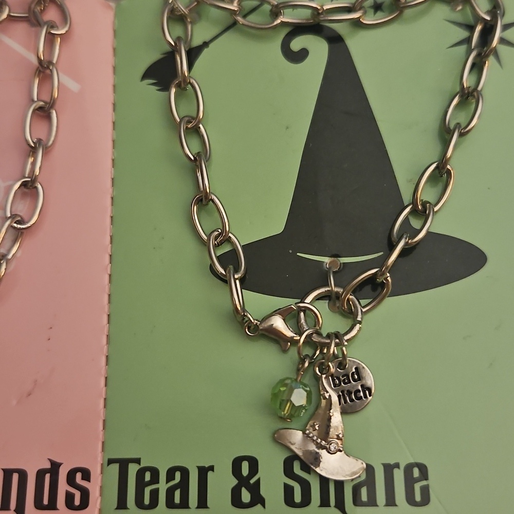3/$30 Best Friends Good & Bad Witch Wicked Tear & Share Bracelet Set - Picture 3 of 6